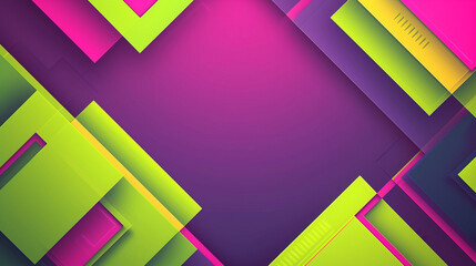 Disco purple, hot pink, lime, and slime green color abstract shape background vector presentation design. PowerPoint and Business background. 