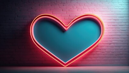 For adorning and covering the wall backdrop template, use a neon heart-shaped sign.