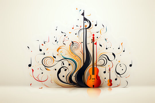 Musical Symphony in Artistic Illustration

An artistic illustration of violins with swirling music notes, capturing the dynamic essence of a symphony, perfect for music-themed designs and projects.