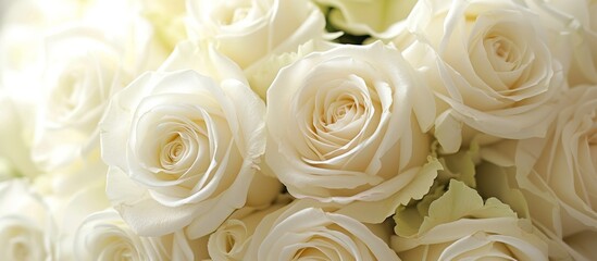 Obraz premium Beautiful Bouquet of White Roses: Isolated Elegance in a Bouquet of White Roses, Roses, and More Roses
