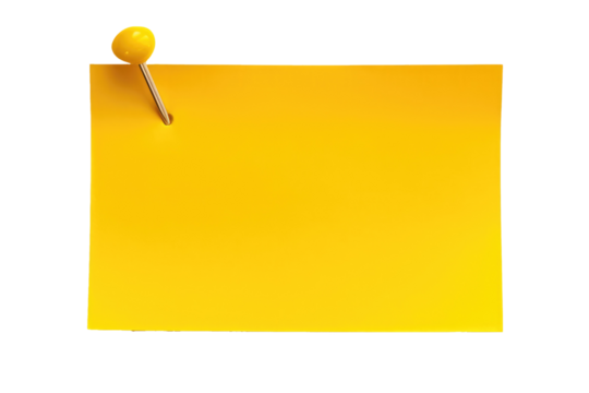 yellow sticky post it notes isolated on transparent png