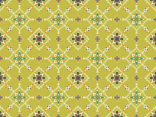 Ethnic ikat seamless pattern traditional design illustration for background carpet clothing and home decoration 
