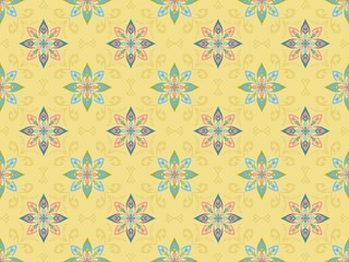 Ethnic ikat seamless pattern traditional design illustration for background carpet clothing and home decoration 