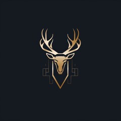 flat vector logo animal deer logo for a trustworthy real estate company