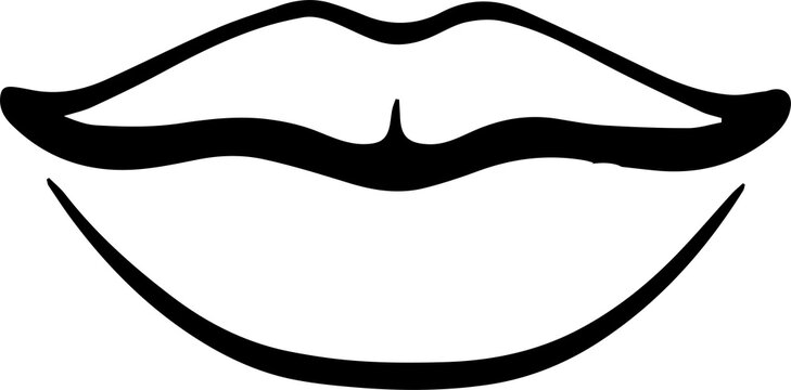 recommend clip art: Silhouette of mouth or lips isolated on white background