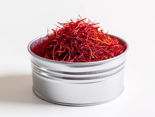 Fototapeta premium Saffron isolated on white background in minimalist style. 