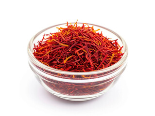 Fototapeta premium Saffron isolated on white background in minimalist style. 