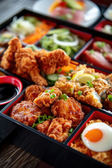 Fototapeta premium Creative Bento Box Delight, street food and haute cuisine