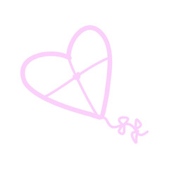 Pink Doodle Kite Heart Icon