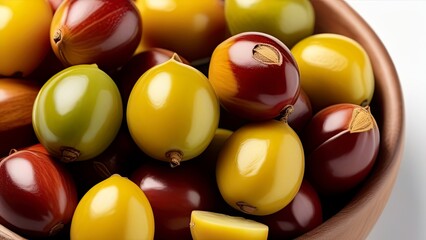 dried jojoba seeds isolated on white