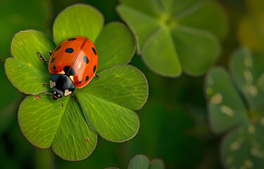 Ladybug, Clover Leaf, and Shamrock: A Day of Celebration for St. Patrick's Day and Nature