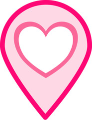 Pin Location and heart icon 
