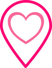 Pin Location and heart icon 