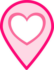 Pin Location and heart icon 