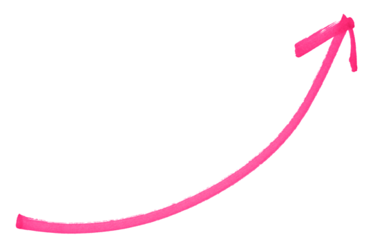 pink arrows isolated on transparent background