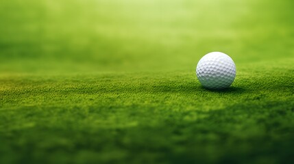 Golf ball on a vibrant green field
