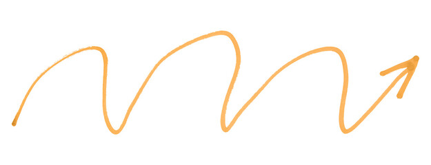 Orange arrows isolated on transparent background