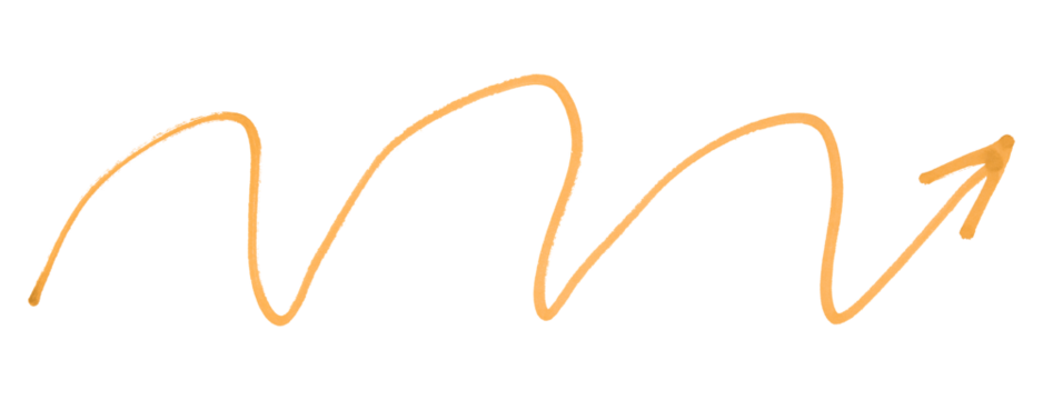 Orange arrows isolated on transparent background