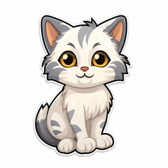 A sticker template of cat cartoon character isola