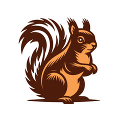 Cute squirrel cartoon vector Vintage t sahirt Design