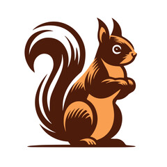 Cute squirrel cartoon vector Vintage t sahirt Design