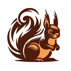 Cute squirrel cartoon vector Vintage t sahirt Design
