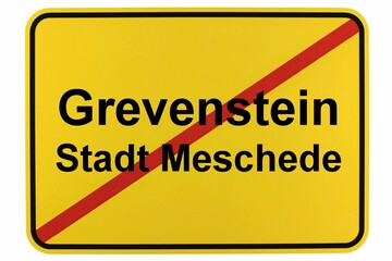 Illustration eines Ortsschildes von Grevenstein im Sauerland