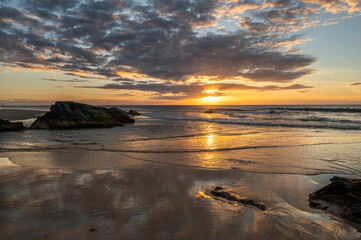 sonnenuntergang am strand von el cotillo auf fuerteventura