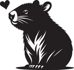 Wombat Love in Monochrome