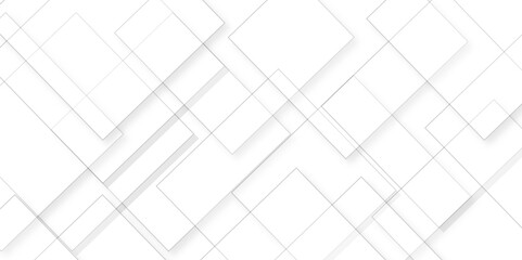 Abstract retro pattern seamless light white geometric square and line vector background. White and gray geometric square technology seamless white banner concept for business and presentation purpose.