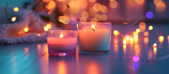 Enchanting Votive Fairy Lights on a Dreamy Background: Votive, Fairy, and Lights Fuse to Create a Mesmerizing Background of Votive, Fairy, and Lights.