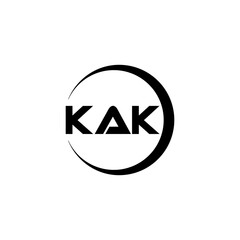 KAK letter logo design with white background in illustrator, cube logo, vector logo, modern alphabet font overlap style. calligraphy designs for logo, Poster, Invitation, etc.