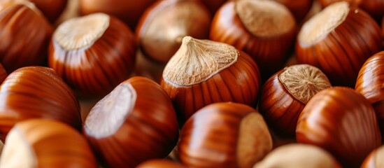 Obraz premium Closeup of Isolated White Chestnuts on a Background