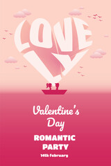 Beautiful vector illustration of a romantic Valentine's Day poster
