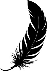 Silhouette of feather pen and ink isolated on a white background, Concept of literature or writing