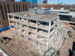 Various Downtown Raleigh Construction & Demolition: Feb 2024 - Drone 
