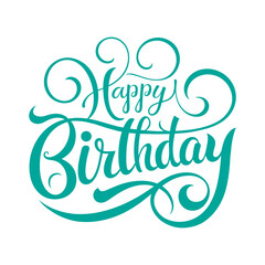 Happy Birthday on white background. Flat vector.