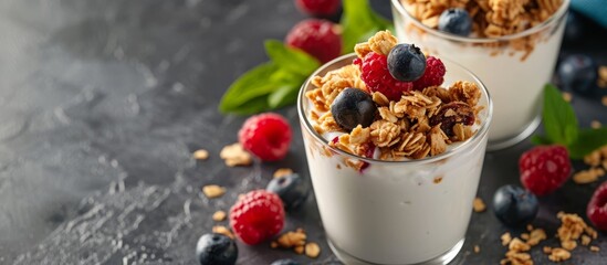 Organic Yogurt with Nutty Granola, Berries, and Organic Nuts - A Deliciously Organic Yogurt with Crunchy Granola, Sweet Berries, and Wholesome Nuts