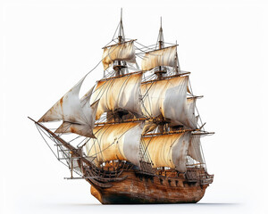Fototapeta premium ship isolated on white