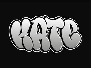 Hate - single word, letters graffiti style. Vector hand drawn logo. Funny cool trippy word Hate, fashion, graffiti style print t-shirt, poster concept