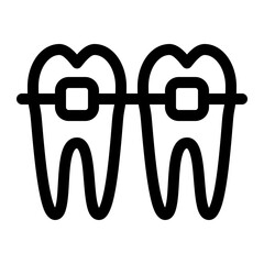 tooth braces line icon
