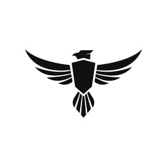 Eagle mark symbol with a shield on the chest. Logo templates