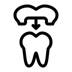 tooth crown line icon