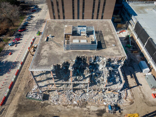 Various Downtown Raleigh Construction & Demolition: Feb 2024 - Drone 