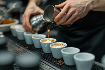 Professional barista hosting coffee tasting sessions, exploring bean origins, brewing techniques, and the culture of coffee.