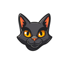 Black cat with yellow eyes