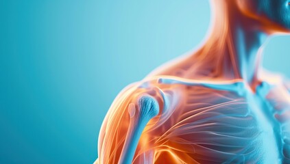 Fototapeta premium Illustration of human shoulder muscle anatomy