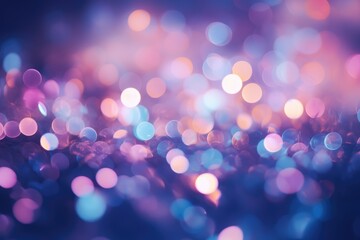 Fototapeta premium Abstract blue, purple and pink glitter lights background. Unicorn. Circle blurred bokeh. Romantic backdrop for Valentines day, women's day, holiday or event