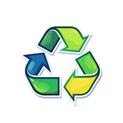 Obraz premium Illustration of the recycling symbol to represent eco-friendliness and sustainability.