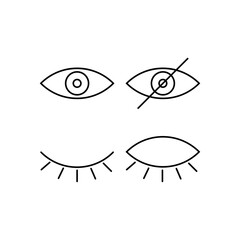 Obraz premium Eyes line icons vector. Visible, Invisible sign. 